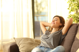 woman happy with Noise-Free Home