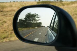 car wing mirror view